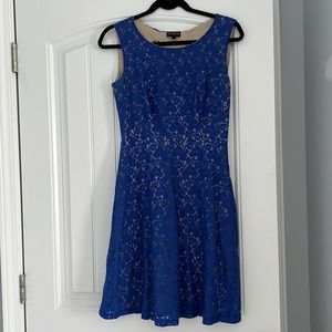 Blue and cream summer dress